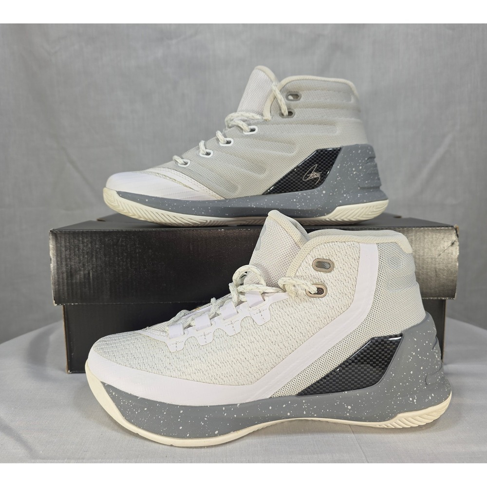 Under Armour Curry 3 GS‎ White Grey Speckle Basketball Shoes Youth Size 3.5Y